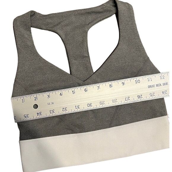 Good American Bra WMNS‎ XS Core Racer Sports Heather Grey White Elastic Band 0 - Picture 5 of 10